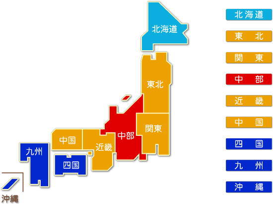中分類11繊維工業 地方別、都道府県別求人件数比較地図